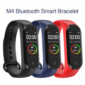 M4 Sport Fitness Pedometer Color IPS Screen Smart Bracelet Blood Pressure Wristband Walk Step Counter Smart Band Men Women Watch